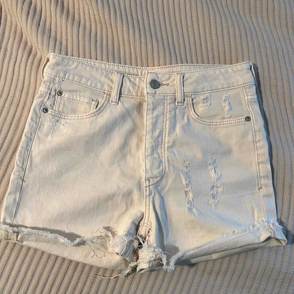 Anthropologie pilcro ivory denim shorts